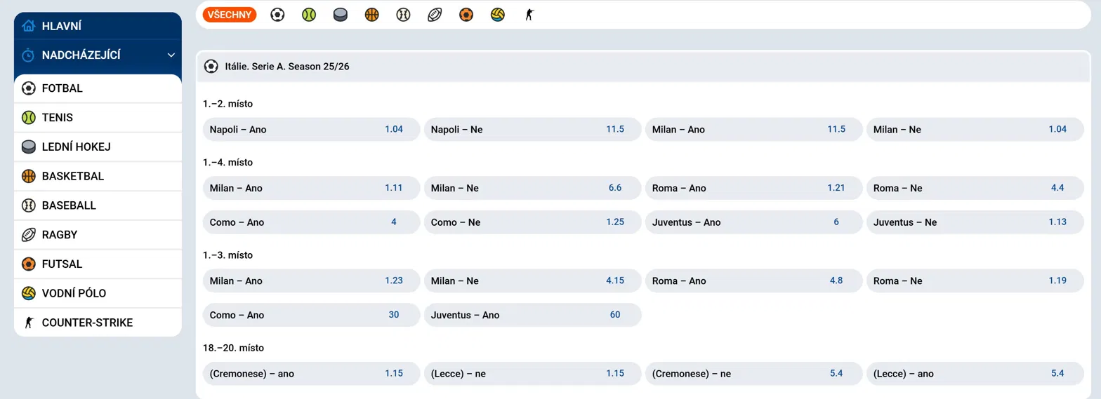 Mostbet sportovní sázky live